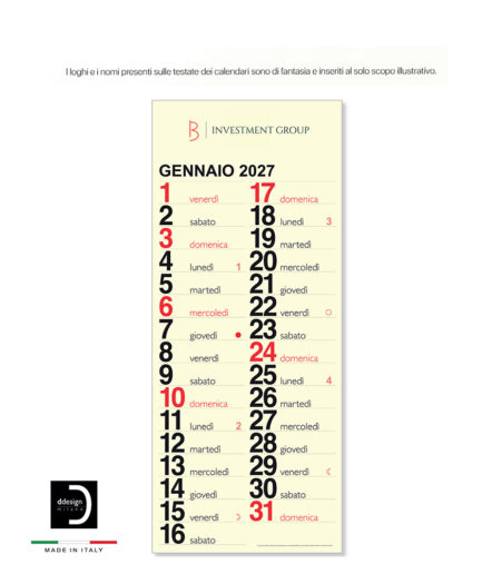 CALENDARIO 2027 DA MURO CLASSICO