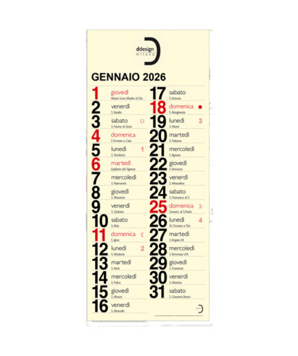 CALENDARIO 2026 DA MURO CON SANTI