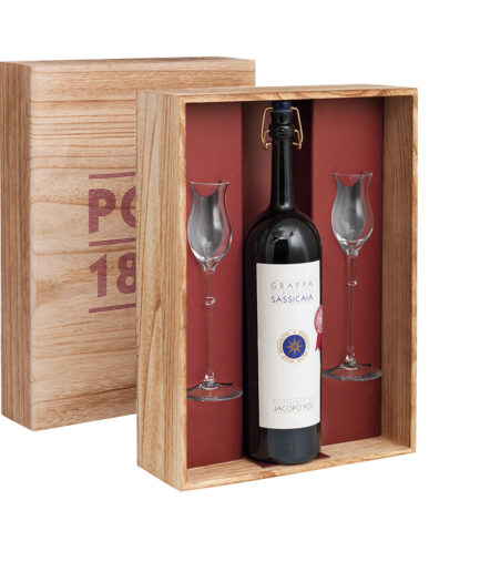 CONFEZIONE GRAPPA SASSICAIA E BICCHIERI