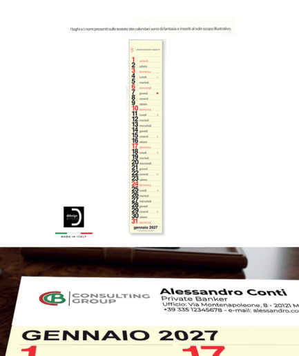 CALENDARIO 2027 DA MURO SLIM TESTATA OPERAZIONE NOME PROPRIO